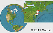 Satellite Location Map of ZIP code 07029, highlighted state