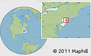 Savanna Style Location Map of ZIP code 07030, highlighted county, highlighted state