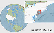 Savanna Style Location Map of ZIP code 07032, highlighted country, highlighted state, hill shading