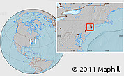 Gray Location Map of ZIP code 07033, hill shading