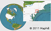 Satellite Location Map of ZIP code 07047, highlighted country, highlighted county