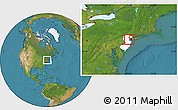 Satellite Location Map of ZIP code 07065, highlighted state