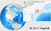 Shaded Relief Location Map of ZIP code 07071, highlighted country, highlighted county