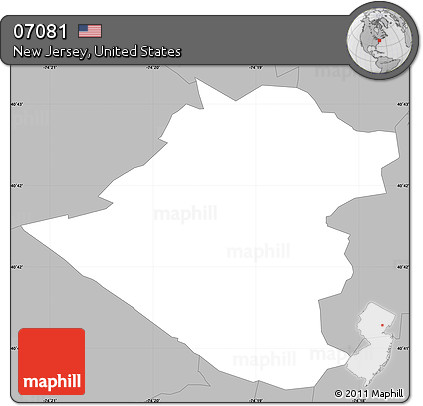 Gray Simple Map of ZIP Code 07081