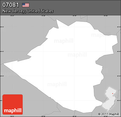 Gray Simple Map of ZIP Code 07081