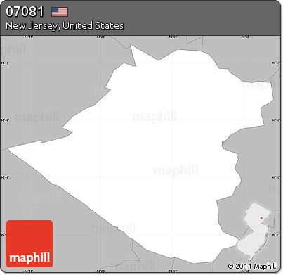Gray Simple Map of ZIP Code 07081