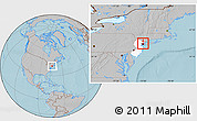 Gray Location Map of ZIP code 07093, highlighted county, highlighted state, hill shading