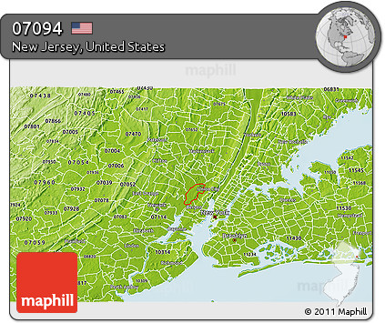 Physical 3D Map of ZIP Code 07094
