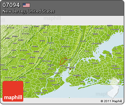 Physical 3D Map of ZIP Code 07094