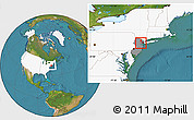 Satellite Location Map of ZIP code 07204, highlighted country, highlighted state