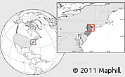 Blank Location Map of ZIP code 07205, highlighted country, highlighted state