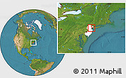 Satellite Location Map of ZIP code 07205, highlighted state