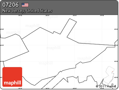 Blank Simple Map of ZIP Code 07206, no labels