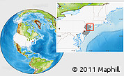 Physical Location Map of ZIP code 07302, highlighted country, highlighted state