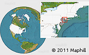 Satellite Location Map of ZIP code 07302, highlighted country, highlighted state