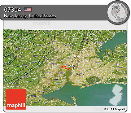 Satellite 3D Map of ZIP Code 07304