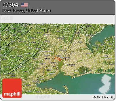 Satellite 3D Map of ZIP Code 07304
