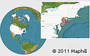 Satellite Location Map of ZIP code 07304, highlighted country, highlighted state
