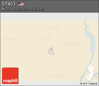 Classic Style 3D Map of ZIP Code 07403, single color outside