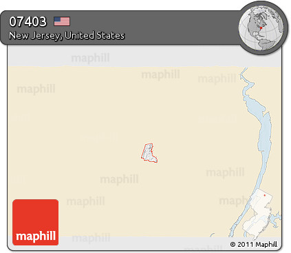 Classic Style 3D Map of ZIP Code 07403, single color outside