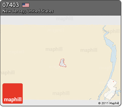 Classic Style 3D Map of ZIP Code 07403, single color outside