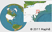 Satellite Location Map of ZIP code 07420, highlighted country, highlighted county