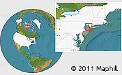 Satellite Location Map of ZIP code 07424, highlighted country, highlighted state