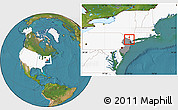 Satellite Location Map of ZIP code 07430, highlighted country, highlighted state