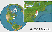 Satellite Location Map of ZIP code 07430, highlighted county, highlighted state