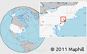 Gray Location Map of ZIP code 07435, highlighted country, highlighted county
