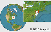 Satellite Location Map of ZIP code 07435, highlighted state