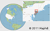 Savanna Style Location Map of ZIP code 07435, highlighted country, highlighted state