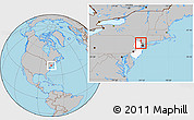 Gray Location Map of ZIP code 07436, highlighted county, highlighted state