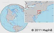 Gray Location Map of ZIP code 07436, highlighted county