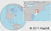 Gray Location Map of ZIP code 07436, highlighted state