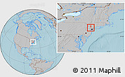 Gray Location Map of ZIP code 07436, hill shading