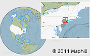 Savanna Style Location Map of ZIP code 07436, highlighted country, highlighted state, hill shading