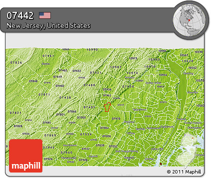 Physical 3D Map of ZIP Code 07442