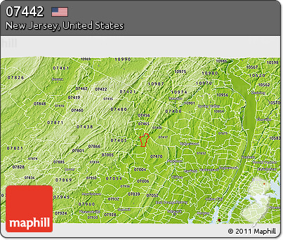 Physical 3D Map of ZIP Code 07442