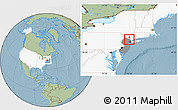 Savanna Style Location Map of ZIP code 07446, highlighted country, highlighted state, hill shading