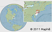 Savanna Style Location Map of ZIP code 07446, highlighted state, hill shading