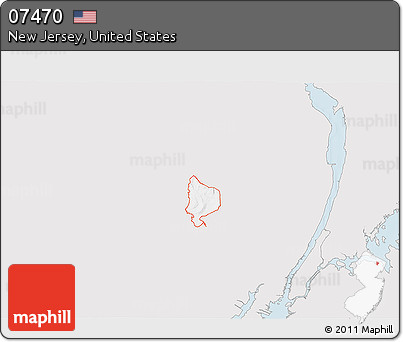 Silver Style 3D Map of ZIP Code 07470, single color outside