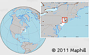 Gray Location Map of ZIP code 07502, highlighted county, highlighted state