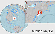 Gray Location Map of ZIP code 07502, highlighted state, hill shading