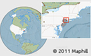 Savanna Style Location Map of ZIP code 07505, highlighted country, highlighted state, hill shading