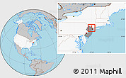 Gray Location Map of ZIP code 07508, highlighted country, highlighted state