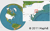 Satellite Location Map of ZIP code 07675, highlighted country, highlighted county