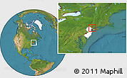 Satellite Location Map of ZIP code 07675, highlighted county, highlighted state