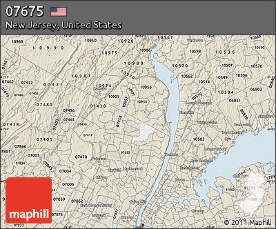 Classic Style Map of ZIP Code 07675