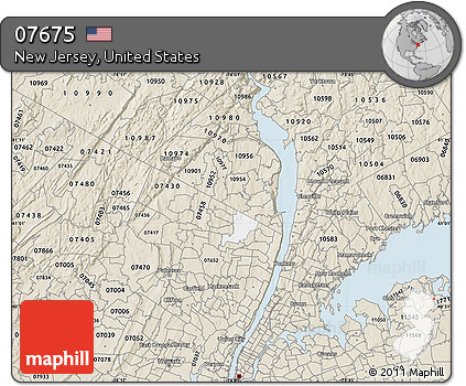 Classic Style Map of ZIP Code 07675
